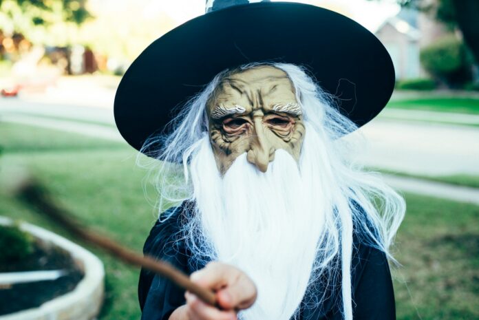 person wearing witch costume