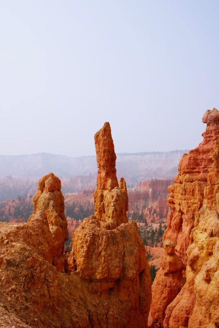 a group of rocks in the middle of a desert