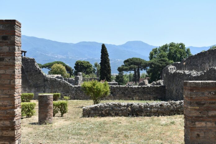 the ruins of the ancient city of pompei