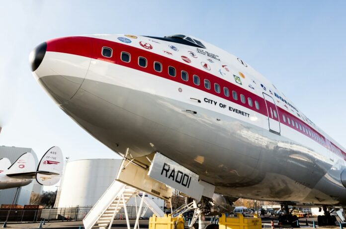 a large air plane on a runway at an airport