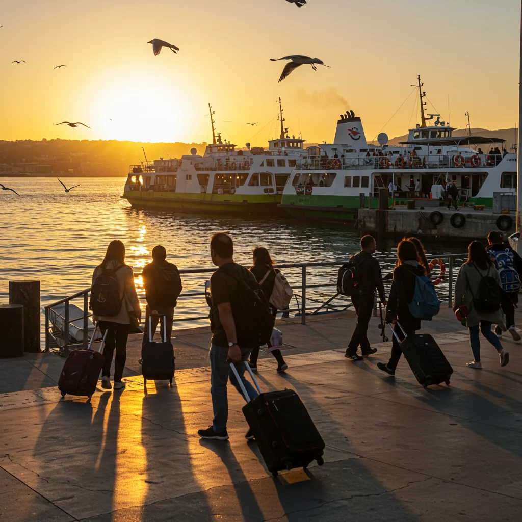 Arriving at the Ferry Terminal
