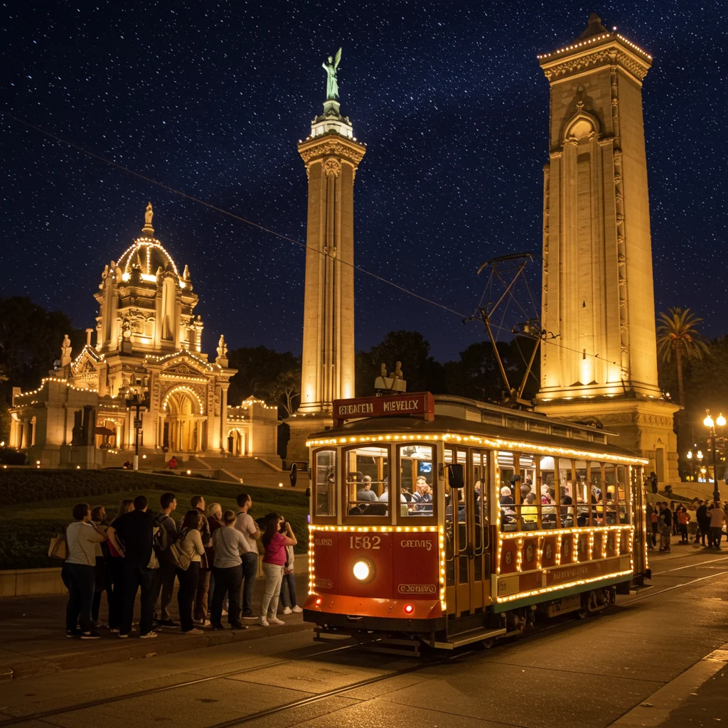 Which Monuments Are Included on the Night Trolley Route?