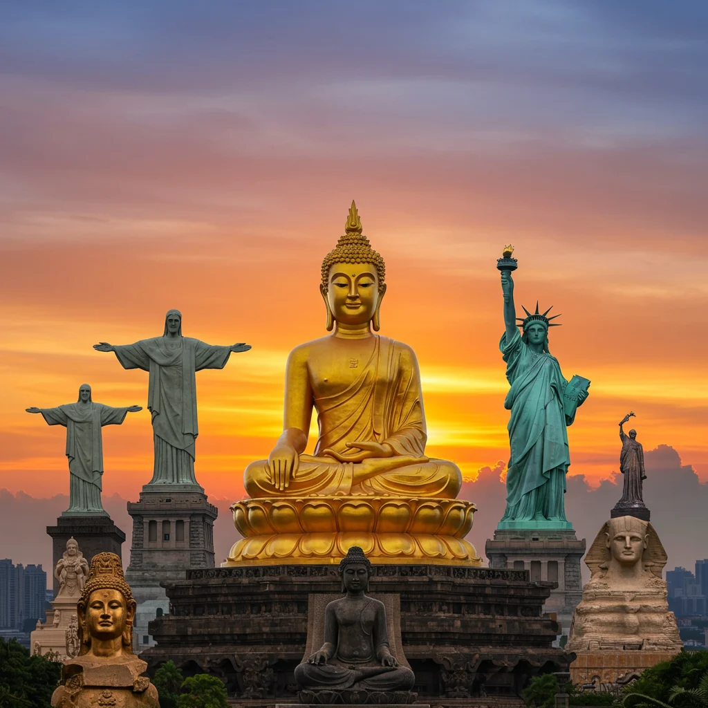 Comparing the Golden Buddha to Other Famous Statues