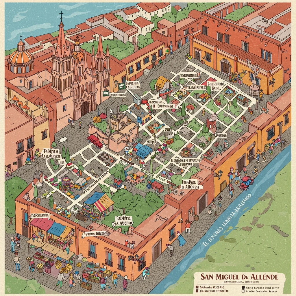 Map of San Miguel de Allende’s Walking Tour Route