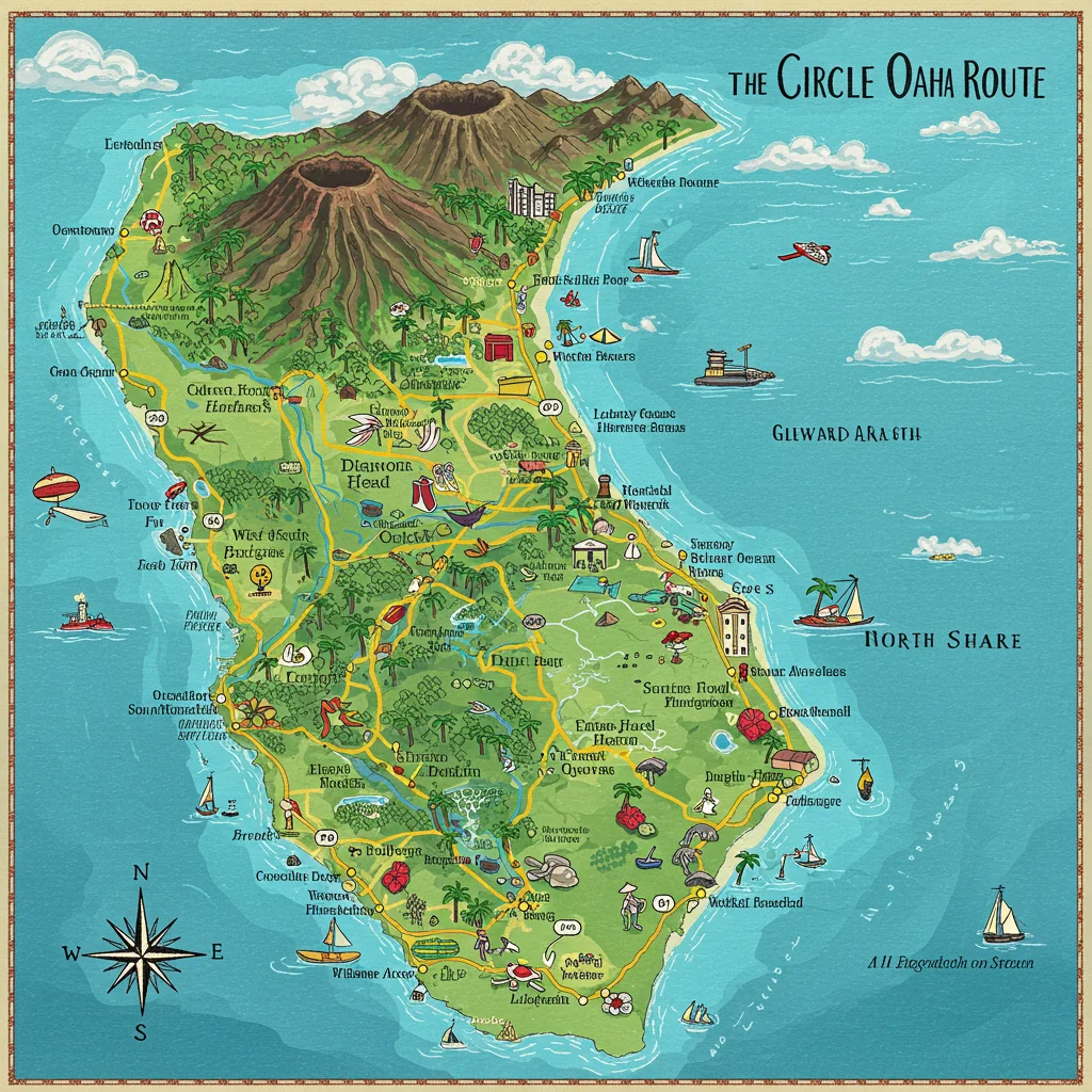 Map of the Circle Oahu Route