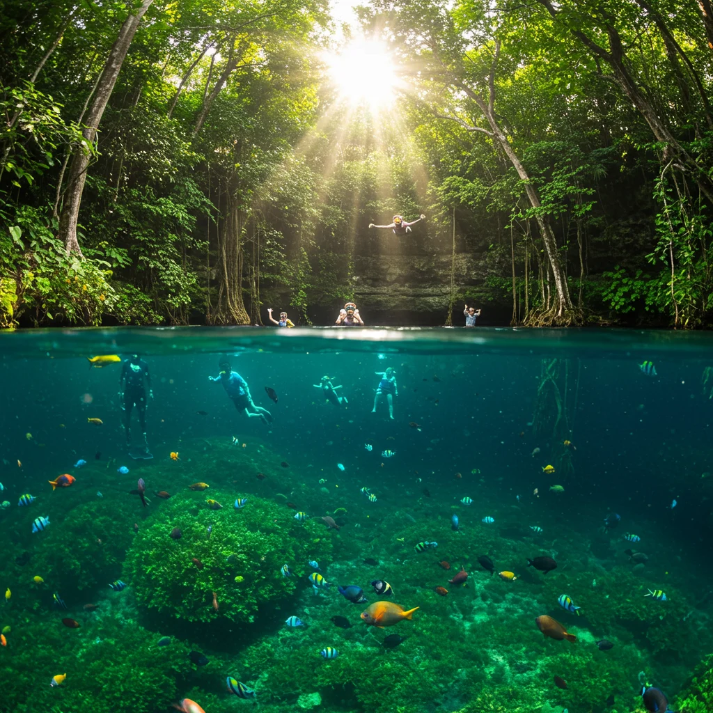 The Cenote Experience: Swimming and Adventure