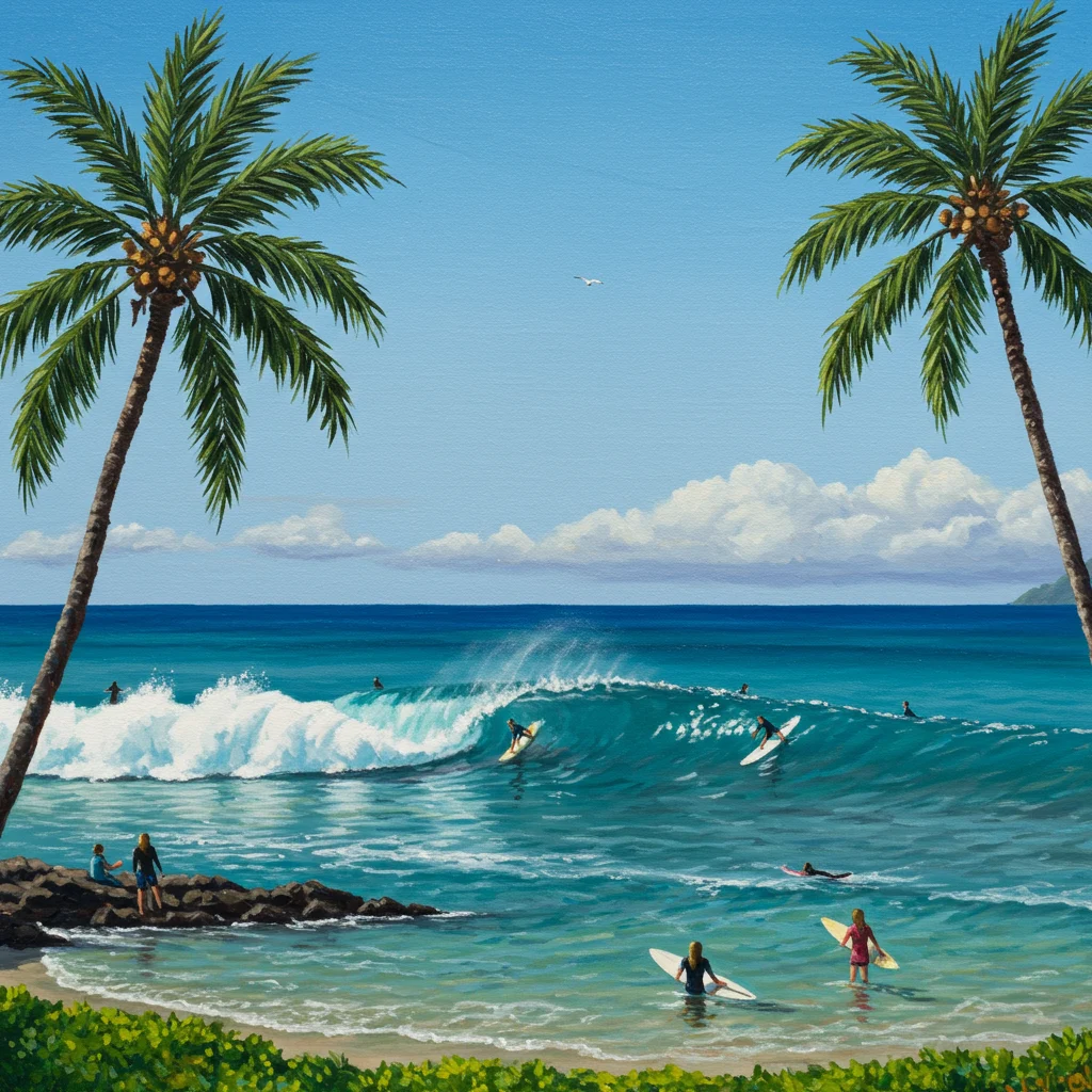 Waimea Bay: Surfing &amp; Swimming