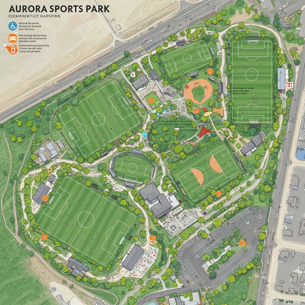 Aurora Sports Park Map and Layout Overview