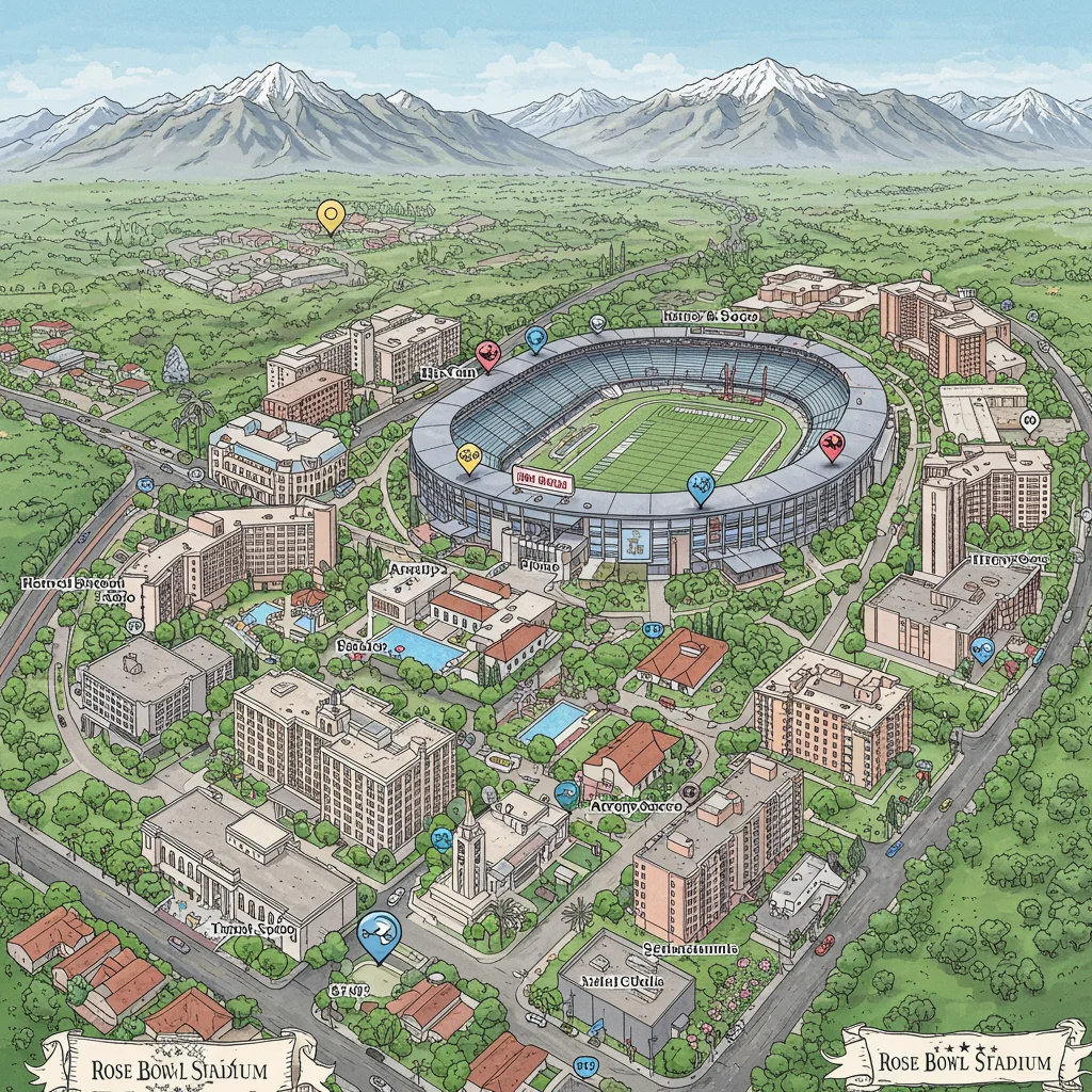 Map of Hotels Near the Rose Bowl Stadium