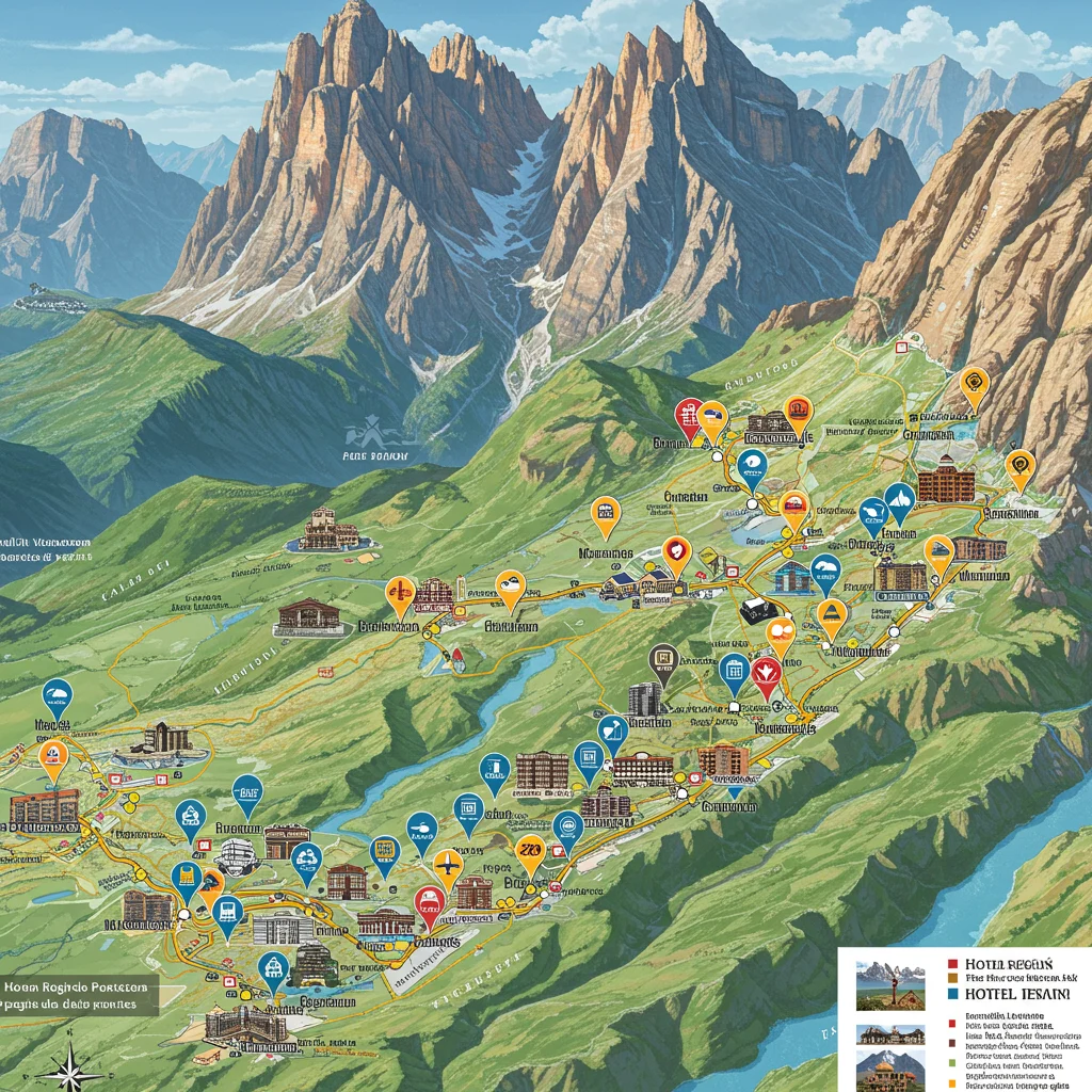 Map of the Dolomites: Regions with the Best Hotel Views