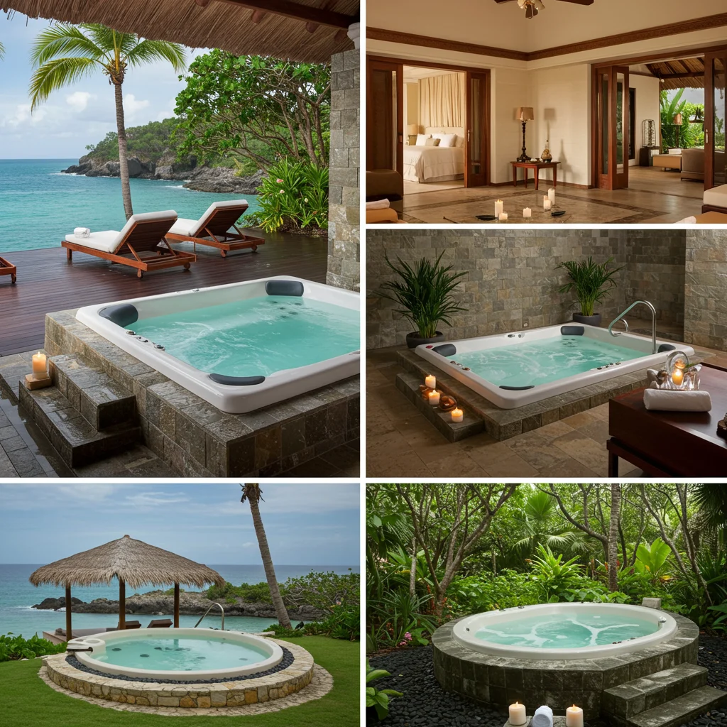 ¿Qué tipos de jacuzzis ofrecen los hoteles?