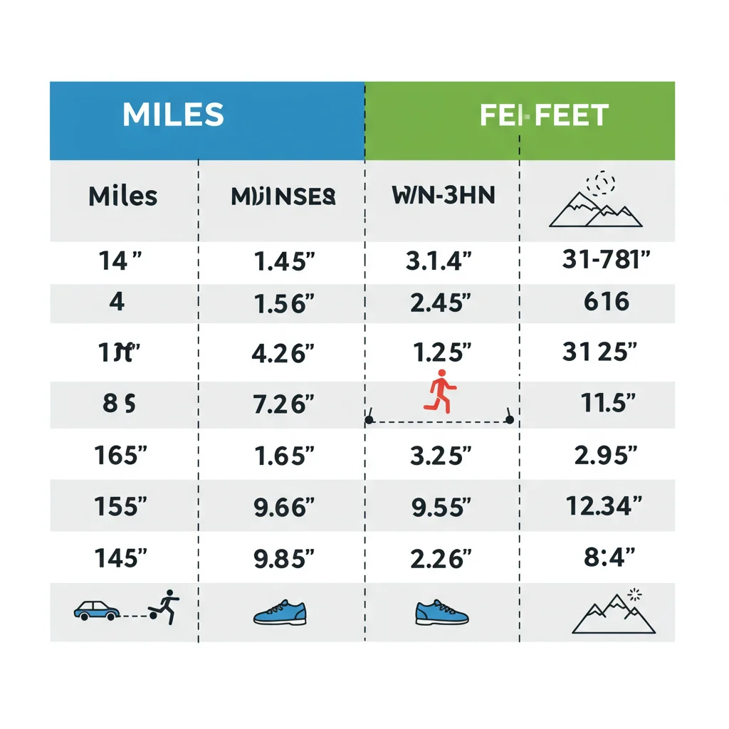 Quick Reference Table: Miles to Feet Conversions